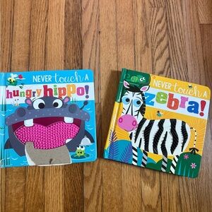Never Touch a Hungry Hippo and Zebra Book Set